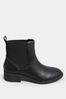 Yours Curve Black Wide Fit Extra-Wide Fit PU Elastic Chelsea Boots, Wide Fit