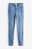 Mid Blue Cosy Brushed Slim Jeans, Regular