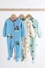 Bright Transport Baby Sleepsuits 3 Pack (0mths-3yrs)