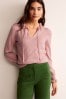 Boden Pink Ruffle Tie-Neck Jumper