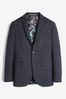 Navy Blue Check Suit: Trousers, Tailored Fit