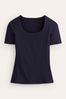 Boden Blue Double Layer Scoop T-Shirt