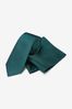Forest Green Slim Silk Tie And Pocket Square Set, Slim