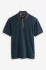 Marineblau - Strukturiertes Polo-Shirt