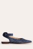 Boden Blue Ankle Strap Pointed Flats