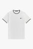 <span>Weiß</span> - Fred Perry T-Shirt mit doppeltem Streifen und Logo