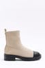 River Island Cream Quilted Sock Boots