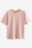Pink Regular Fit Essential Crew Neck T-Shirt, Regular Fit