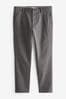 Dark Grey Slim Fit Stretch Chinos Campbell Trousers, Slim Fit