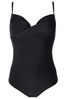 Pour Moi Black Lightly Padded Underwired Twist Front Control Swimsuit