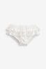 Weiß - Baby Lace Frill 100% Cotton Knickers (0mths-2yrs)