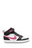 White Nike Youth Court Borough Mid Trainers