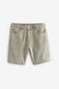 Khaki Green Garment Dye Denim Shorts