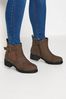 Yours Curve Brown Extra Wide Fit Buckle Ankle Boots, Extra Wide Fit