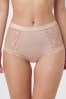 Light Pink High Rise Microfibre And Lace Knickers, High Rise