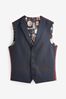 Navy Herringbone Suit Waistcoat