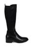 Linzi Black Renae Classic Riding Style Boots With Elasticated Back Panel