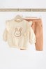 Cream/ Pink Bunny Baby Cosy Sweater And Leggings 2 Piece Set