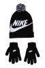 Nike Black Swoosh Kids 2-7y Hat & Gloves Set