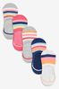 Multi Stripe Invisible Trainer Socks Five Pack