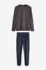 Slate Grey/Navy Blue Thermal Pyjama Set