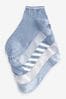 Blau/Weiss/Grau - Sneaker-Socken mit Streifen, 5er-Pack