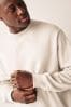 Ecru, Weiß - Reguläre Passform - Jersey-Sweatshirt mit hohem Baumwollanteil und Rundhalsausschnitt, Regular Fit