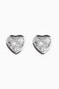 Sterling Silver Delicate Heart Stud Earrings