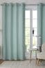 Duck Egg Blue/Green Cotton Curtains, Eyelet Blackout/Thermal