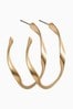 Oliver Bonas Gold Tone Patti Matte Twist Hoop Earrings