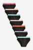 Schwarz - Bikinislips mit elastischem Bund im 7er-Pack, Leuchtende Farben (5-16yrs)