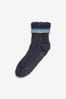 Marineblau mit Farbakzent - Socken-Hausstiefel