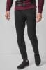 Black Stretch Chinos Trousers, Slim Fit