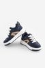 Navy Blue Standard Fit (F) Elastic Lace Trainers