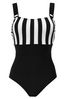 Pour Moi Black/White Colour Block Control Swimsuit