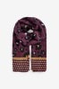 Berry Red Animal Print Midweight Scarf