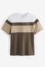 Naturfarben/Hellbraun - Reguläre Passform - Block T-Shirt, Regular Fit