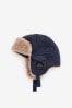 Navy Blue Quilted Trapper Hat (1-16yrs)