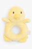JoJo Maman Bébé Yellow Duck Plush Ring Rattle