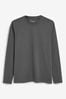 Charcoal Grey Long Sleeve Crew Neck T-Shirt