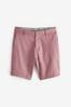 Pink Slim Fit Stretch Chinos Shorts, Slim Fit