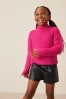 Bright Pink Funnel Neck Cosy Jumper (3-16yrs)