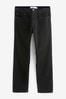 Black Straight Fit Cord Jean Style Trousers
