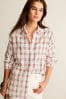 Bright Pink/White Textured Check Long Sleeve Shirt