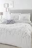 Grey/White Catherine Lansfield Meadowsweet Floral Reversible Duvet Cover Set