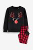 Christmas Reindeer Check Leg Pyjamas (9mths-16yrs)
