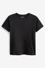 Schwarz - Basic-T-Shirt aus 100 % reiner Baumwolle in Regular Fit mit Rundhalsausschnitt