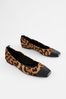 Leopard Forever Comfort® Leather Toe Cap Ballerinas SenseKnit Shoes