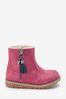 Rose Gold Warm Lined Ankle Boots, Wide Fit (G)