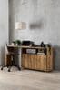 Dark Bronx Oak Effect Swivel Desk, Swivel